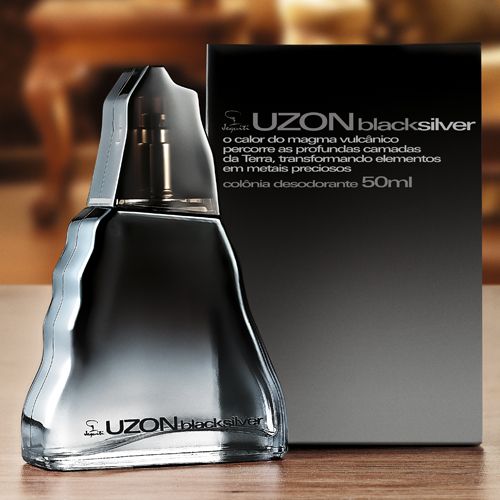 Colônia Desodorante Masculina Uzon Black Silver - 100 mL